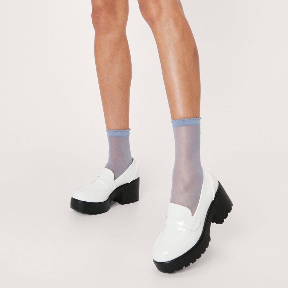 NASTY GAL Faux Leather Chunky Penny Loafers